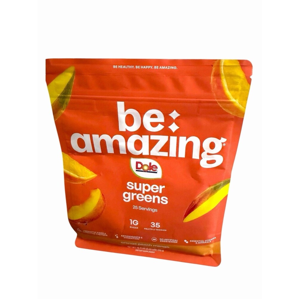 Dole Be Amazing Super Greens - Orange Peach Mango - 10.41oz 295g - 25 Servings